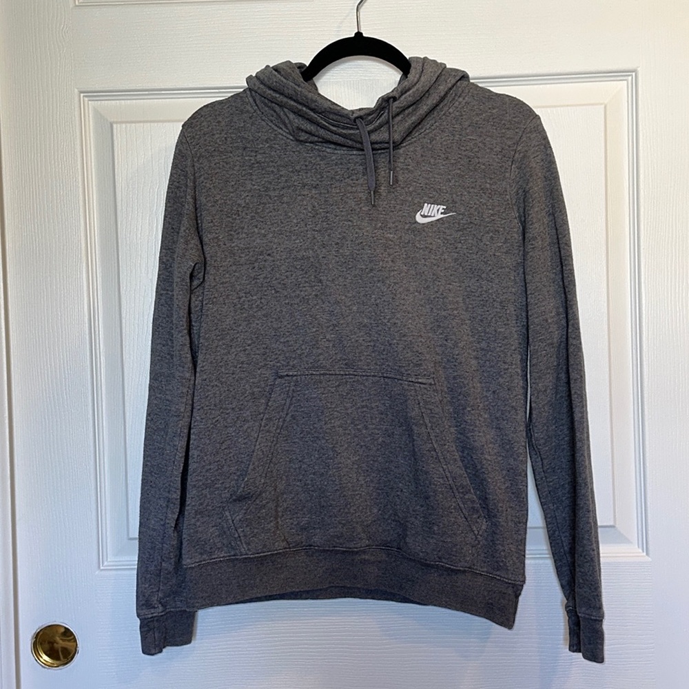 Nike funnel neck / cowl neck sweatshirt, grey women’s medium (M)